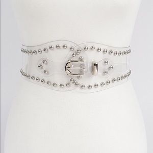 Studded transparent waist belt